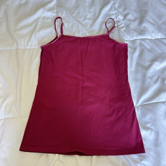 Garnet Hill Lace Trimmed Pink Womens Medium Cami Babydoll Y2K 90s Cottagecore - Picture 7 of 8